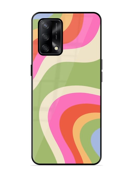 Wavy Rainbow Wonderland Glossy Soft Edge Case for Oppo F19 Chachhi