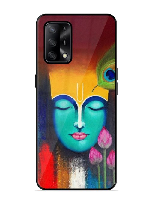 Divine Tranquility: The Face Of Krishna Glossy Soft Edge Case for Oppo F19 Chachhi