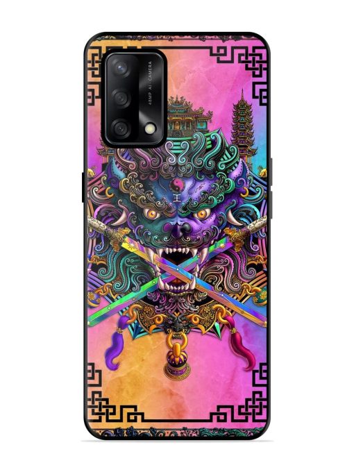 Psychedelic Fu Dog Tapestry Glossy Soft Edge Case for Oppo F19 Chachhi