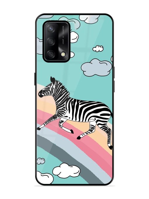 Zebra On A Rainbow Glossy Soft Edge Case for Oppo F19 Chachhi