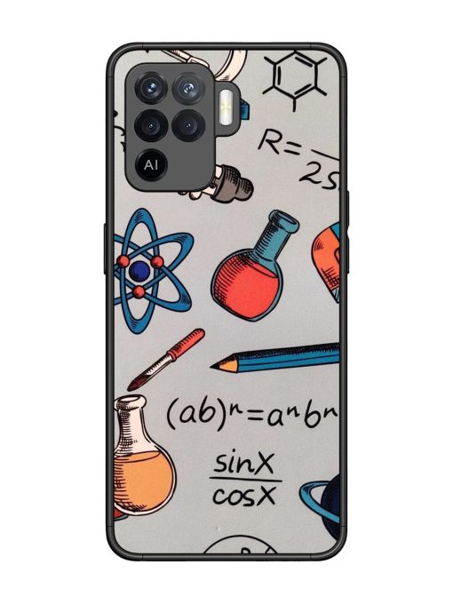 Science Doodle Glossy Soft Edge Case for Oppo F19 Pro