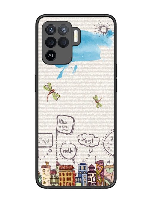 Doodle City Glossy Soft Edge Case for Oppo F19 Pro Chachhi