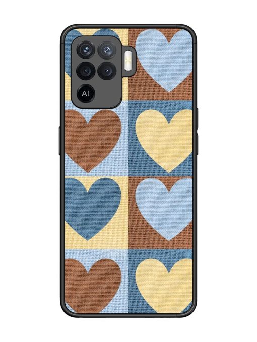 Hearts On Canvas Glossy Soft Edge Case for Oppo F19 Pro Chachhi