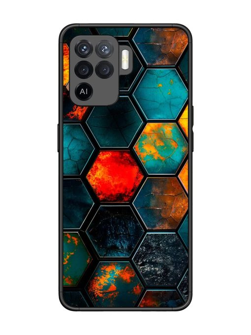 Hexagon Hive Glossy Soft Edge Case for Oppo F19 Pro Chachhi