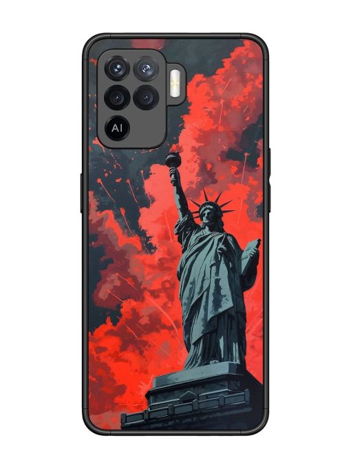 Lady Liberty'S Firework Finale Glossy Soft Edge Case for Oppo F19 Pro Chachhi