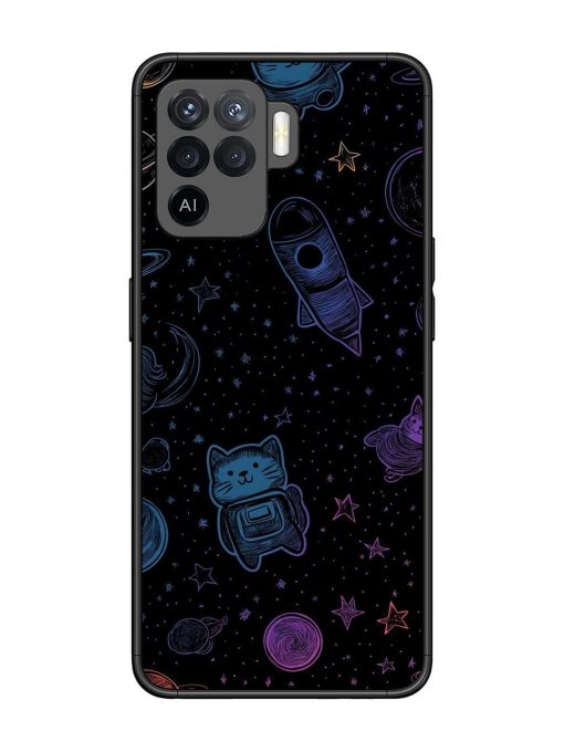 Cosmic Cat Chaos Glossy Soft Edge Case for Oppo F19 Pro Chachhi