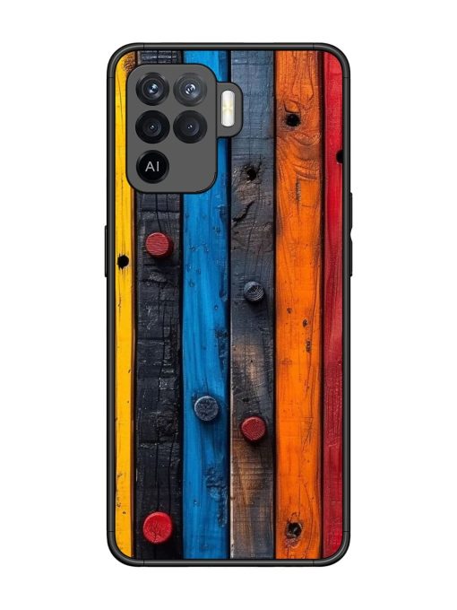 Rainbow Plank Glossy Soft Edge Case for Oppo F19 Pro Chachhi