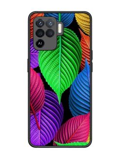 Rainbow Leaf Symphony Glossy Soft Edge Case for Oppo F19 Pro