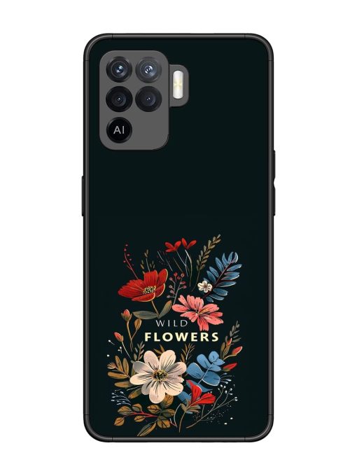 Dark Floral Glossy Soft Edge Case for Oppo F19 Pro Chachhi