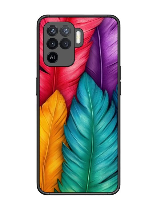 Rainbow Feathers Glossy Soft Edge Case for Oppo F19 Pro