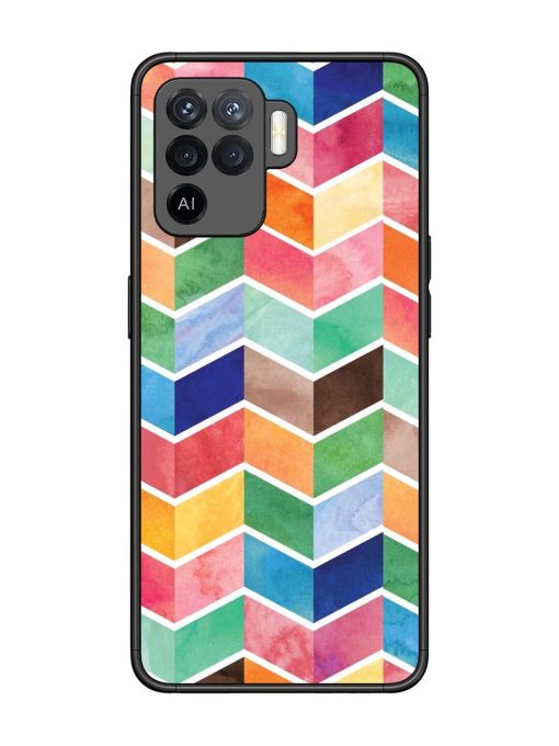 Watercolor Chevron Whimsy Glossy Soft Edge Case for Oppo F19 Pro Chachhi