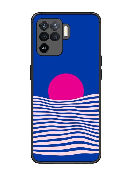 Pink Sunset Over Blue Waves Glossy Soft Edge Case for Oppo F19 Pro Chachhi