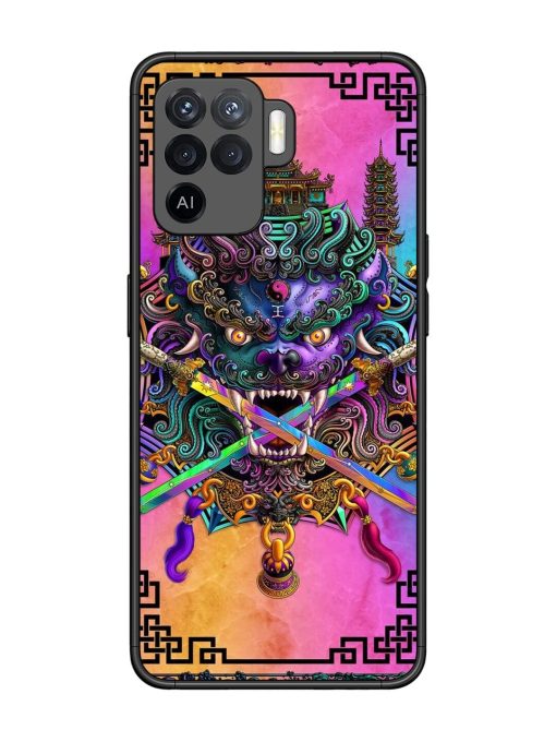 Psychedelic Fu Dog Tapestry Glossy Soft Edge Case for Oppo F19 Pro Chachhi