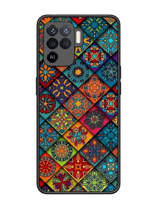 Patchwork Mandala Mosaic Glossy Soft Edge Case for Oppo F19 Pro