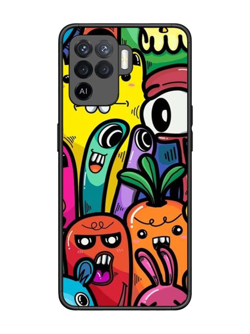 Whimsical Doodle Chaos Glossy Soft Edge Case for Oppo F19 Pro Chachhi