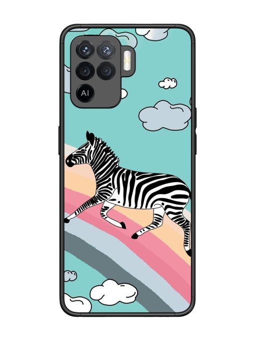 Zebra On A Rainbow Glossy Soft Edge Case for Oppo F19 Pro Chachhi