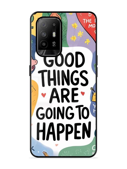 Uplifting Scribbles Glossy Soft Edge Case for Oppo F19 Pro Plus Chachhi