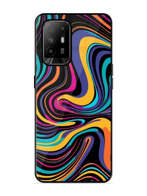 Psychedelic Swirl Glossy Soft Edge Case for Oppo F19 Pro Plus Chachhi