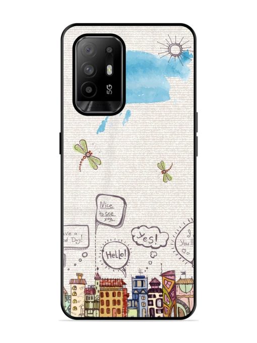 Doodle City Glossy Soft Edge Case for Oppo F19 Pro Plus Chachhi