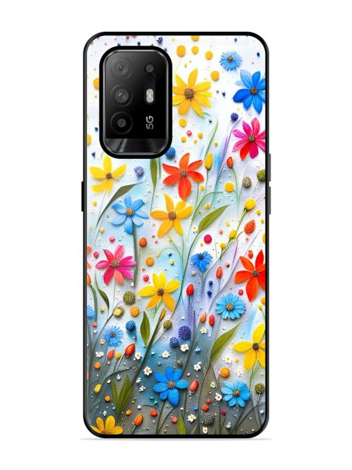 Vibrant Floral Glossy Soft Edge Case for Oppo F19 Pro Plus Chachhi