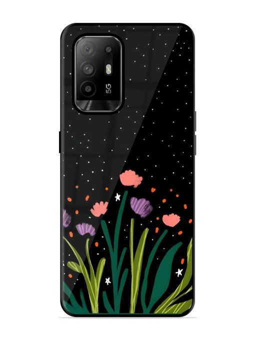 Midnight Bloom Glossy Soft Edge Case for Oppo F19 Pro Plus Chachhi