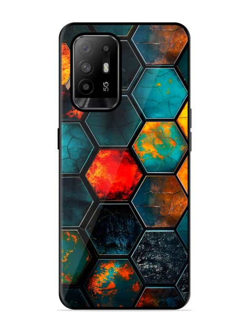 Hexagon Hive Glossy Soft Edge Case for Oppo F19 Pro Plus Chachhi