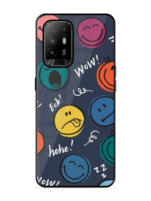 Emoticon Parade Glossy Soft Edge Case for Oppo F19 Pro Plus Chachhi