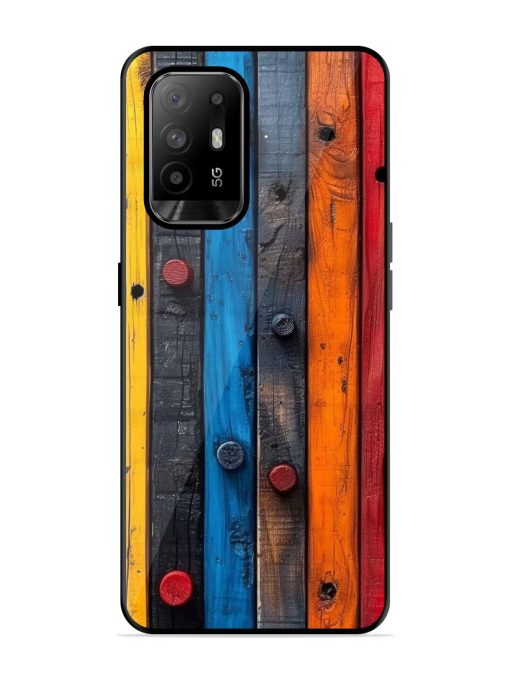 Rainbow Plank Glossy Soft Edge Case for Oppo F19 Pro Plus Chachhi