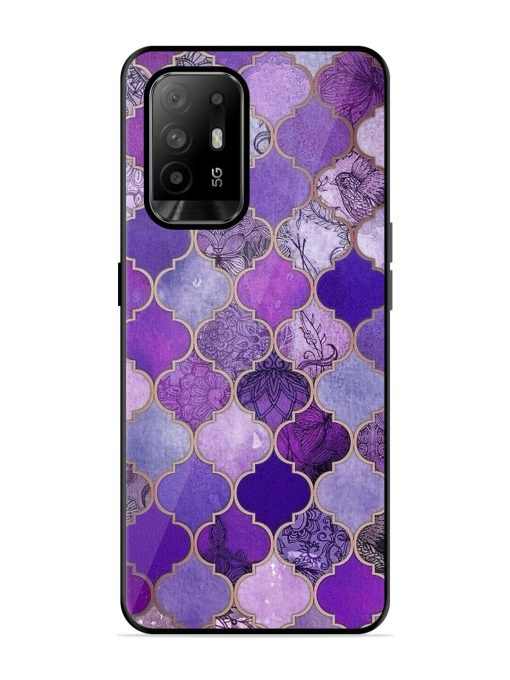 Purple Mosaic Magic Glossy Soft Edge Case for Oppo F19 Pro Plus Chachhi