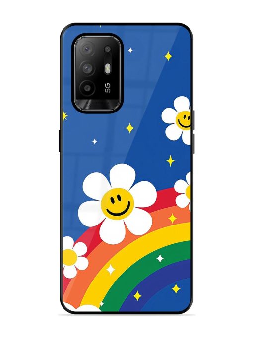 Happy Daisies And Rainbow Sky Glossy Soft Edge Case for Oppo F19 Pro Plus Chachhi