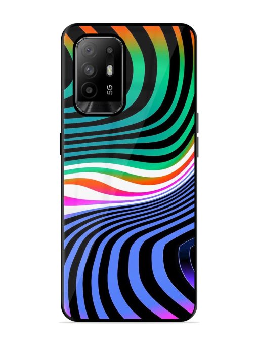 Psychedelic Waves Glossy Soft Edge Case for Oppo F19 Pro Plus Chachhi