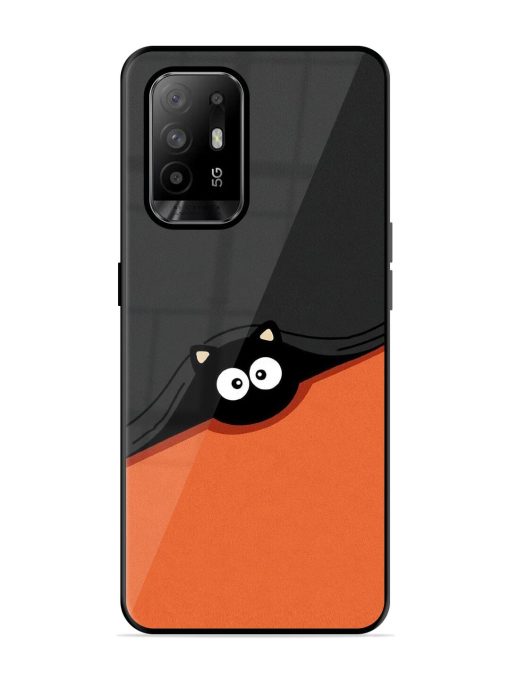 Peek-A-Boo Kitty Glossy Soft Edge Case for Oppo F19 Pro Plus