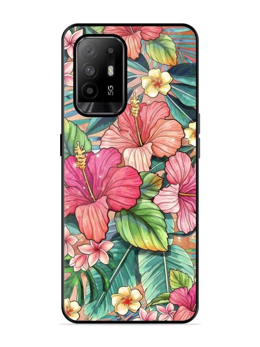 Tropical Tapestry Glossy Soft Edge Case for Oppo F19 Pro Plus Chachhi