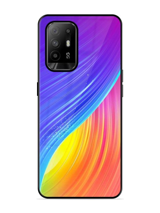 Neon Swirl Glossy Soft Edge Case for Oppo F19 Pro Plus Chachhi