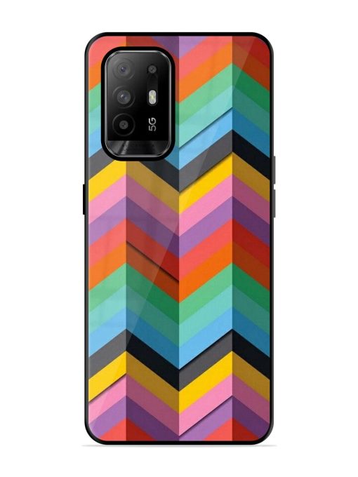 Colorful Zigzag Glossy Soft Edge Case for Oppo F19 Pro Plus Chachhi