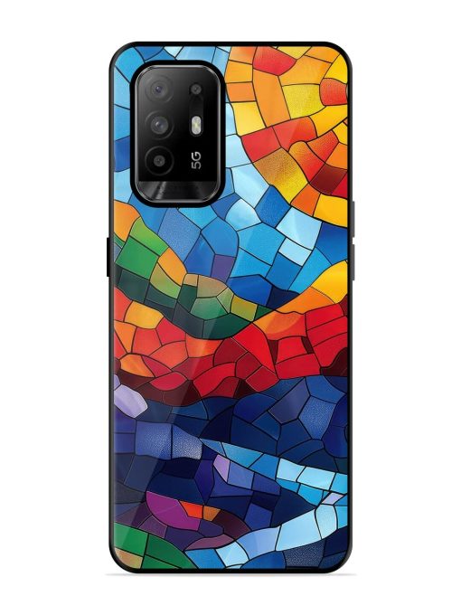 Mosaic Sunset Glossy Soft Edge Case for Oppo F19 Pro Plus Chachhi