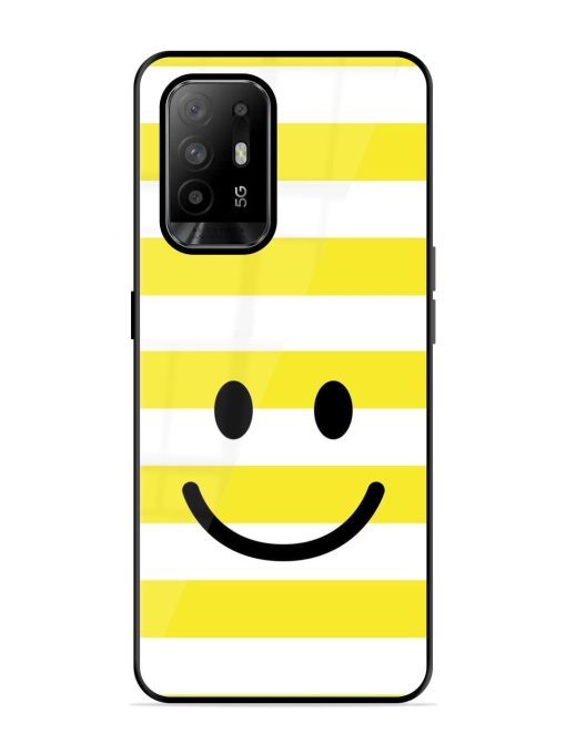 Smiling Stripes Glossy Soft Edge Case for Oppo F19 Pro Plus Chachhi