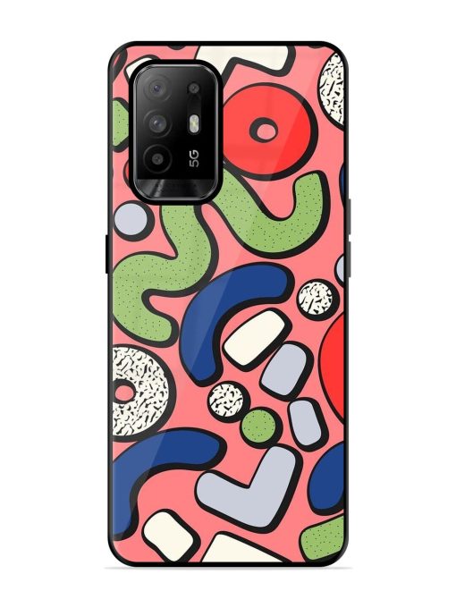 Groovy Geometric Shapes Glossy Soft Edge Case for Oppo F19 Pro Plus Chachhi