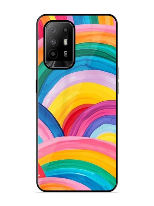 Rainbow Cascade Glossy Soft Edge Case for Oppo F19 Pro Plus Chachhi