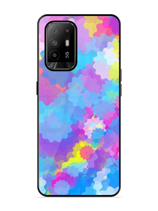 Psychedelic Cloud Burst Glossy Soft Edge Case for Oppo F19 Pro Plus