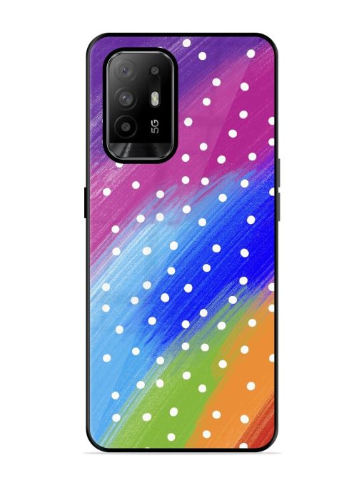 Rainbow Polka Dot Dream Glossy Soft Edge Case for Oppo F19 Pro Plus Chachhi