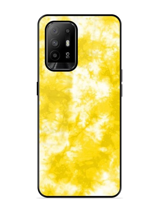 Golden Tie-Dye Twirl Glossy Soft Edge Case for Oppo F19 Pro Plus