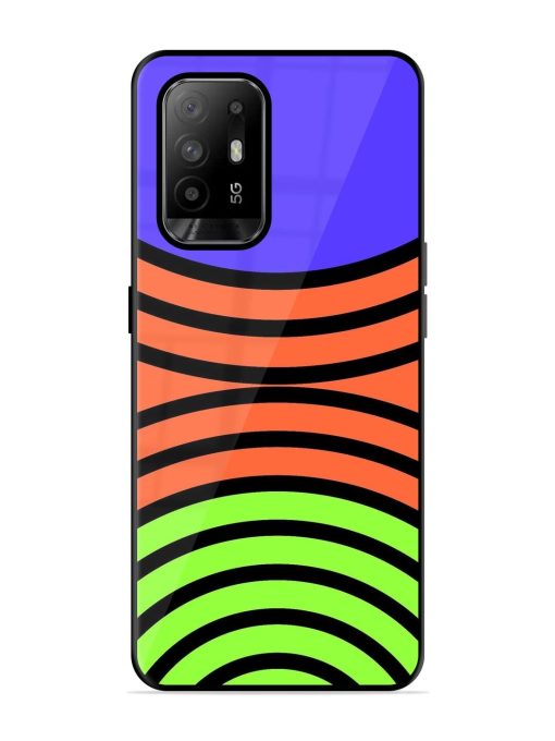 Psychedelic Stripe Symphony Glossy Soft Edge Case for Oppo F19 Pro Plus