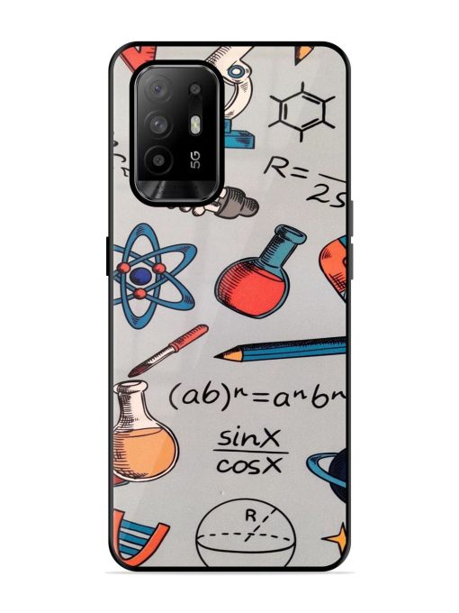 Science Doodle Delight Glossy Soft Edge Case for Oppo F19 Pro Plus