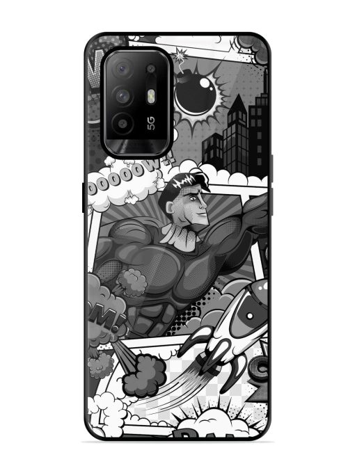 Comic Book Chaos Glossy Soft Edge Case for Oppo F19 Pro Plus Chachhi