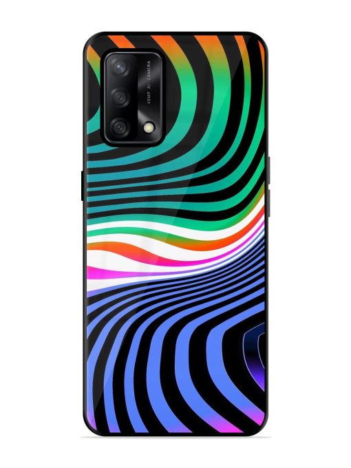 Psychedelic Waves Glossy Soft Edge Case for Oppo F19S Chachhi