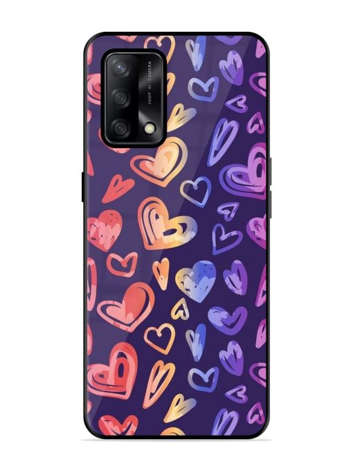 Rainbow Hearts Glossy Soft Edge Case for Oppo F19S Chachhi