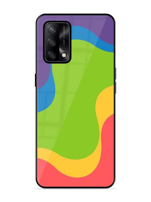 Wavy Rainbow Wonderland Glossy Soft Edge Case for Oppo F19S Chachhi