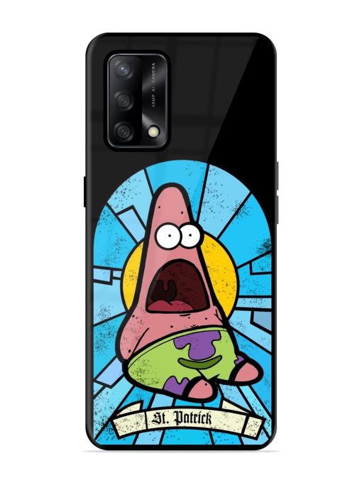 St. Patrick'S Day Stained Glass Patrick Star Glossy Soft Edge Case for Oppo F19S