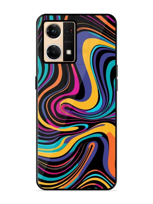 Psychedelic Swirl Glossy Soft Edge Case for Oppo F21 Pro (4G) Chachhi